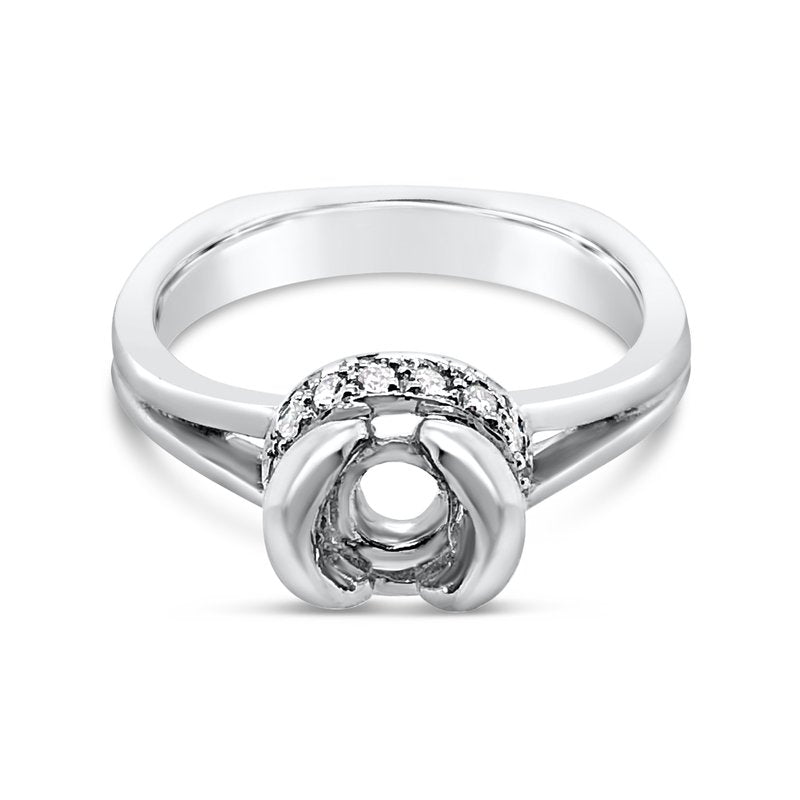 Platinum Pave Hidden Halo Diamond Engagement Ring