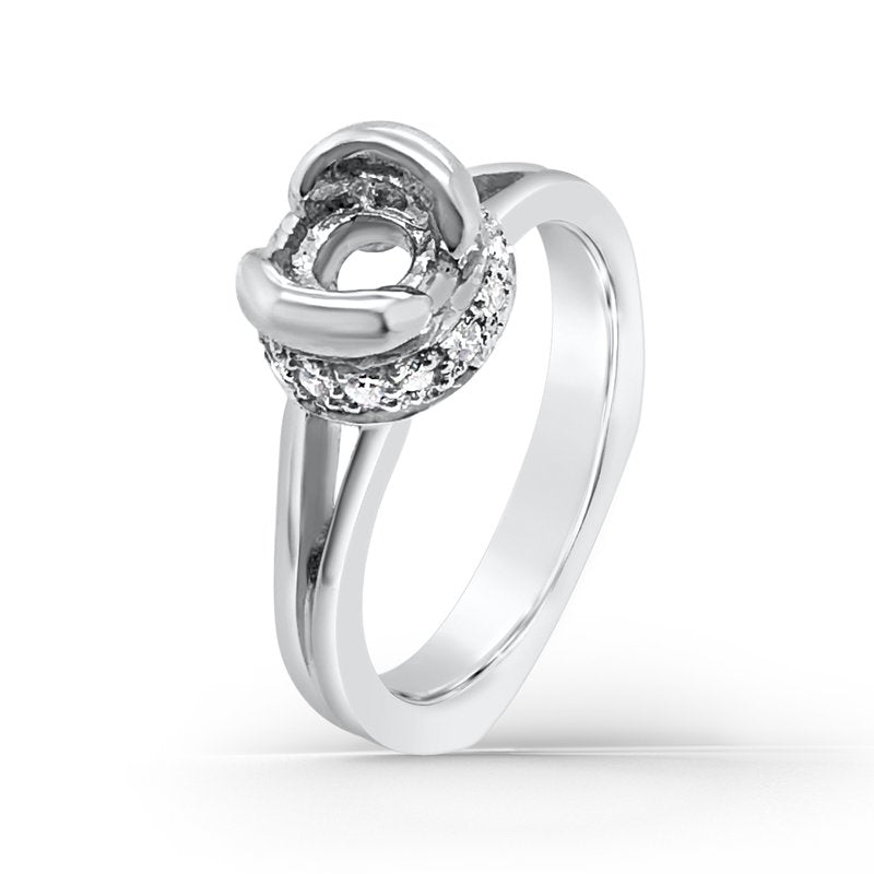 Platinum Pave Hidden Halo Diamond Engagement Ring