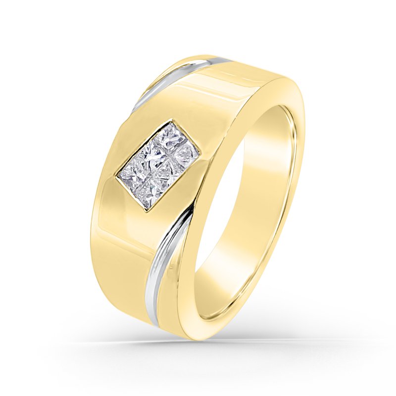 18K Yellow Princess Channel Diamond Band