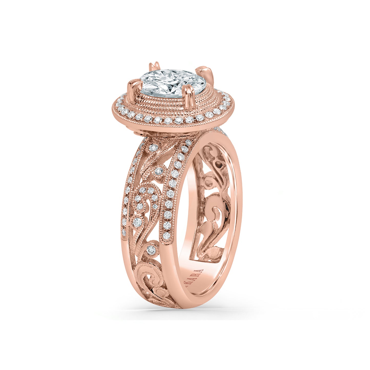 Pavé Swirl Diamond Braided Engagement Ring