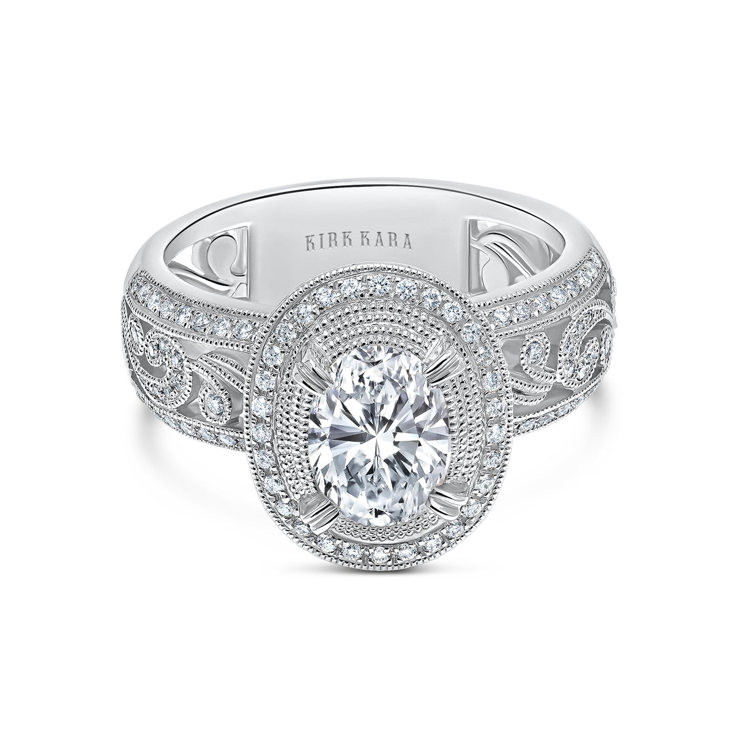 Pavé Swirl Diamond Braided Engagement Ring