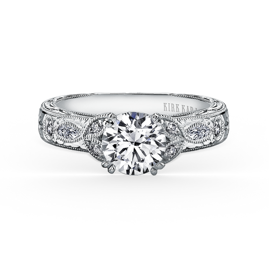 Leaf Marquise Diamond Engagement Ring