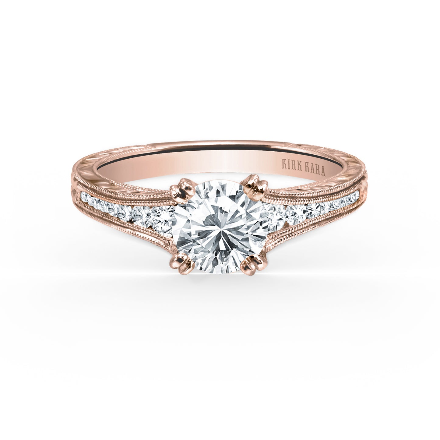 Channel Set Graduated Diamond Engagement Ring