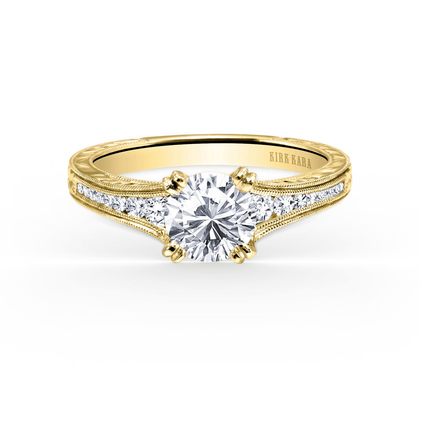 Channel Set Graduated Diamond Engagement Ring