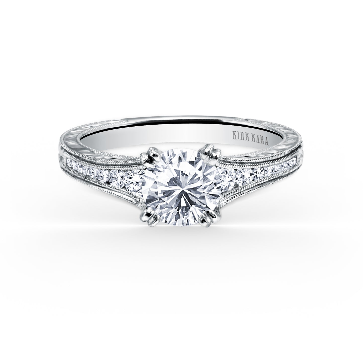 Channel Set Graduated Diamond Engagement Ring