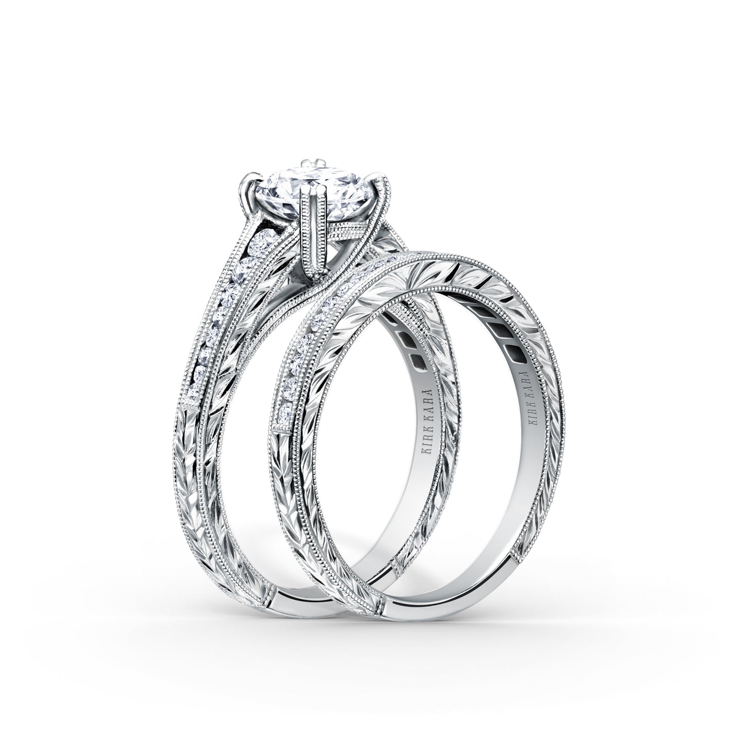 Channel Set Graduated Diamond Engagement Ring