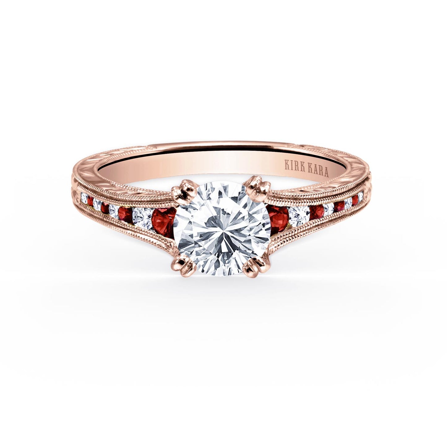 Ruby Channel Set Diamond Engagement Ring