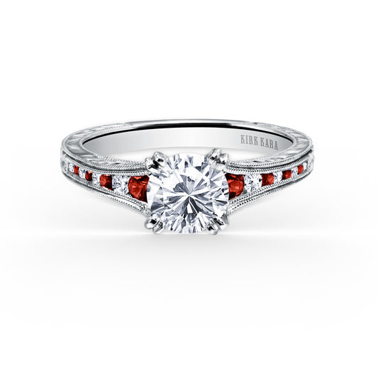 Ruby Channel Set Diamond Engagement Ring