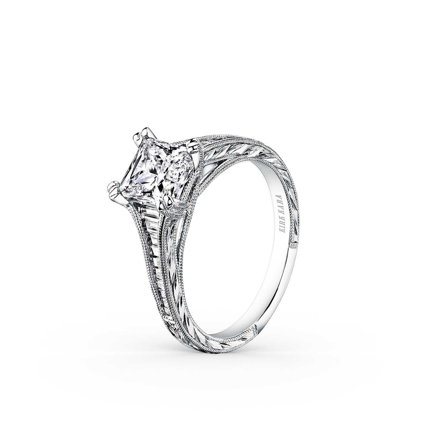 Channel Set Graduated Baguette Diamond Engagement Ring