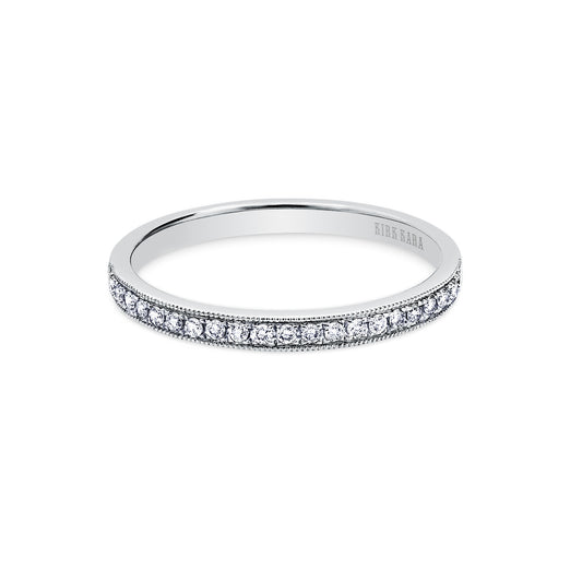 Milgrain Stackable Diamond Wedding Band