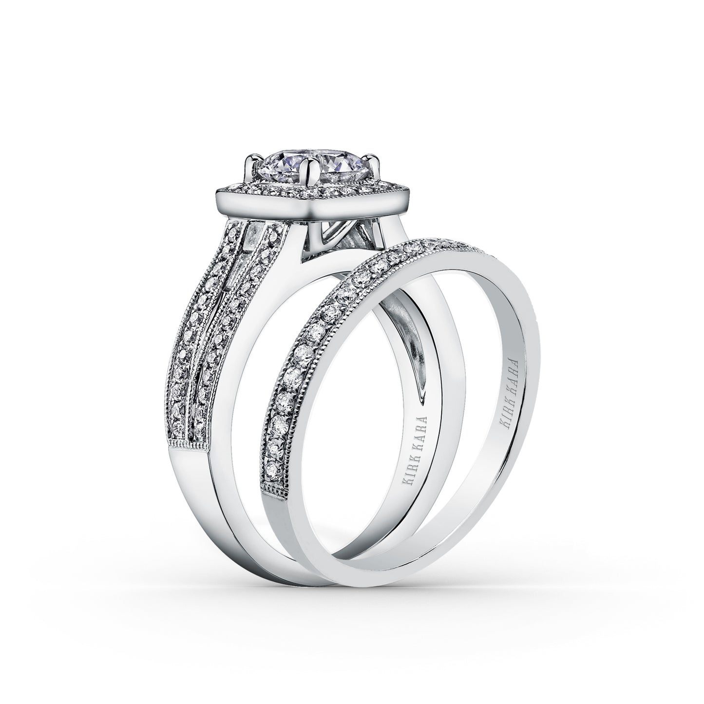 Milgrain Stackable Diamond Wedding Band