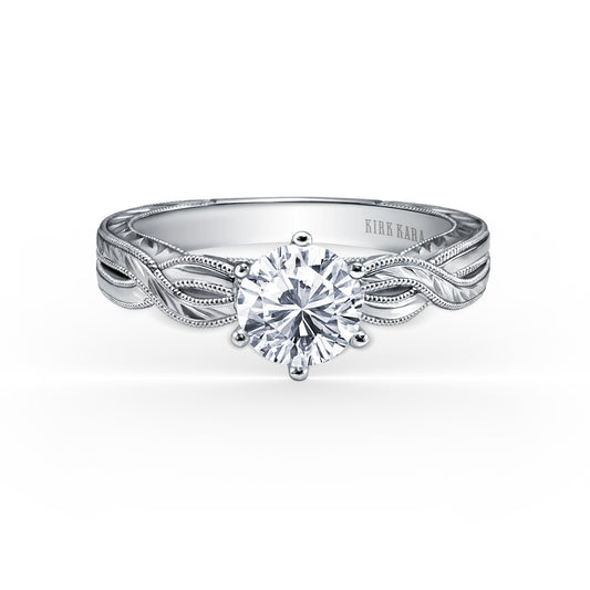 Engraved Twist Cathedral Engagement Ring