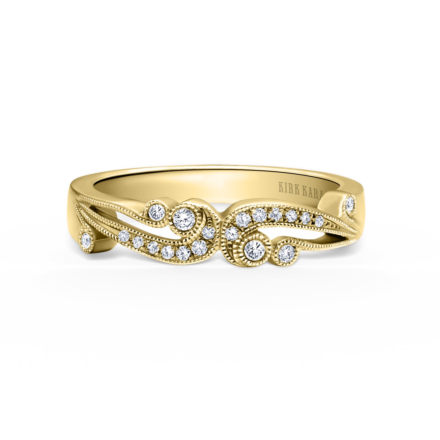 Artistic Waves Diamond Milgrain Wedding Band