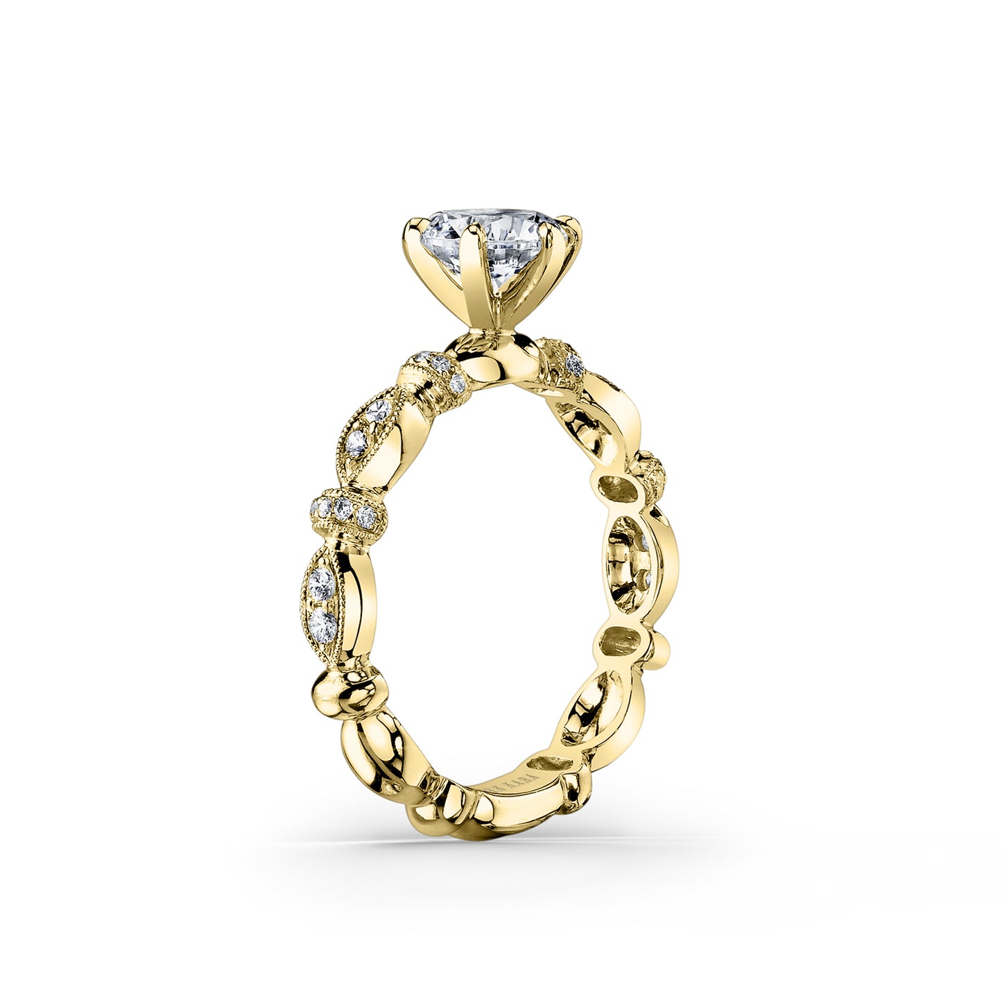 Diamond Designer Geometric Bar Solitaire Engagement Ring