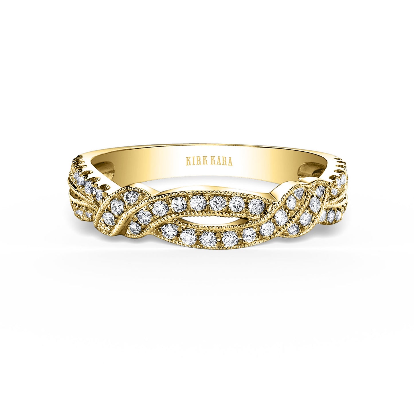 Twisted Split Shank Diamond Wedding Band