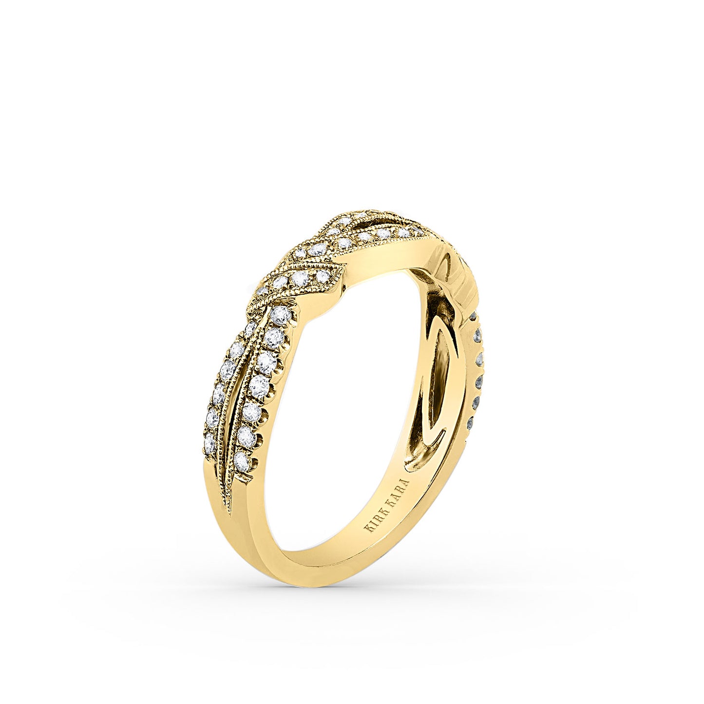 Twisted Split Shank Diamond Wedding Band