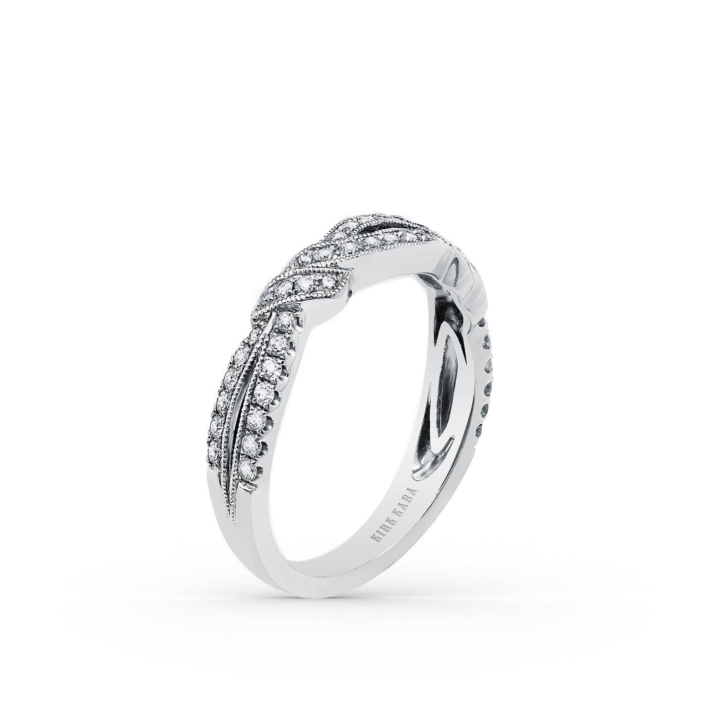 Twisted Split Shank Diamond Wedding Band