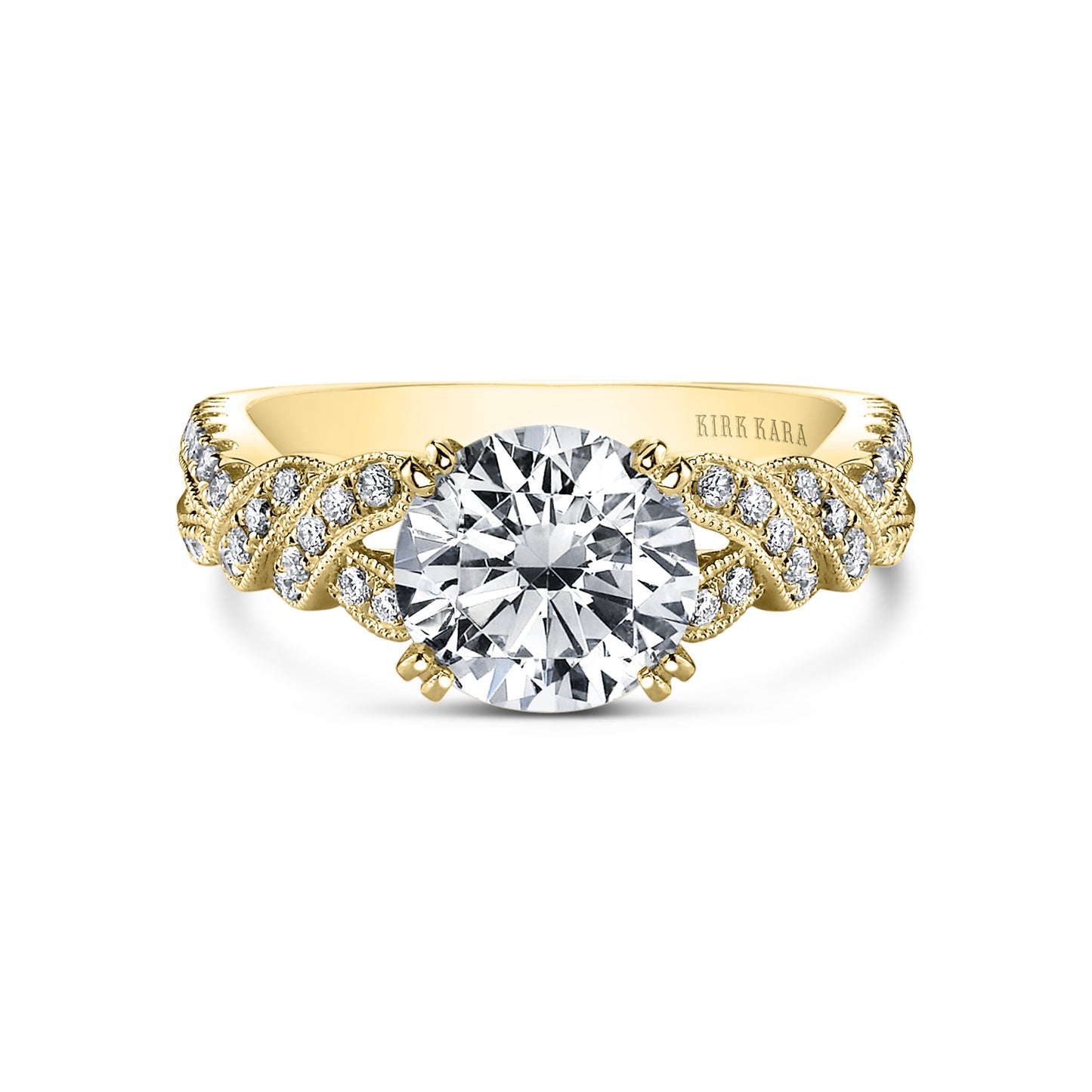 Twist Split Shank Diamond Engagement Ring