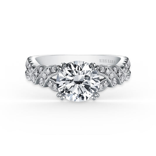 Twist Split Shank Diamond Engagement Ring