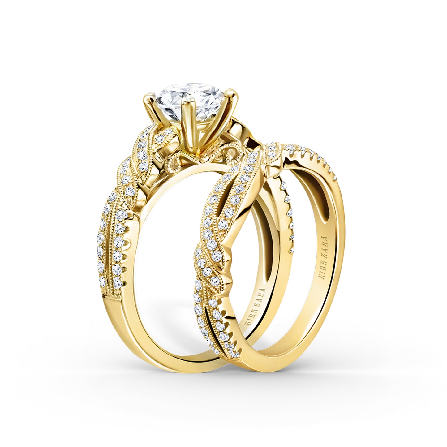 Split Shank Ribbon Diamond Engagement Ring