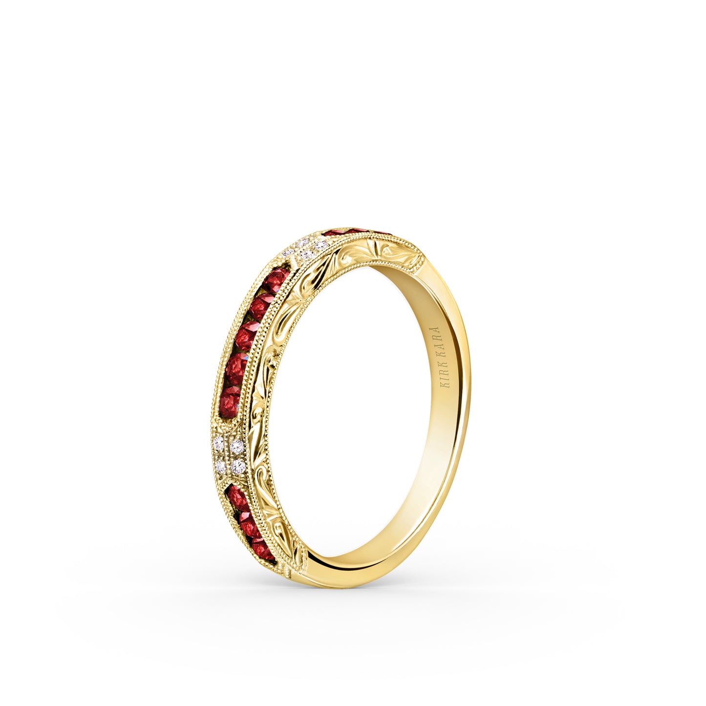 Channel Set Artful Ruby Diamond Wedding Band