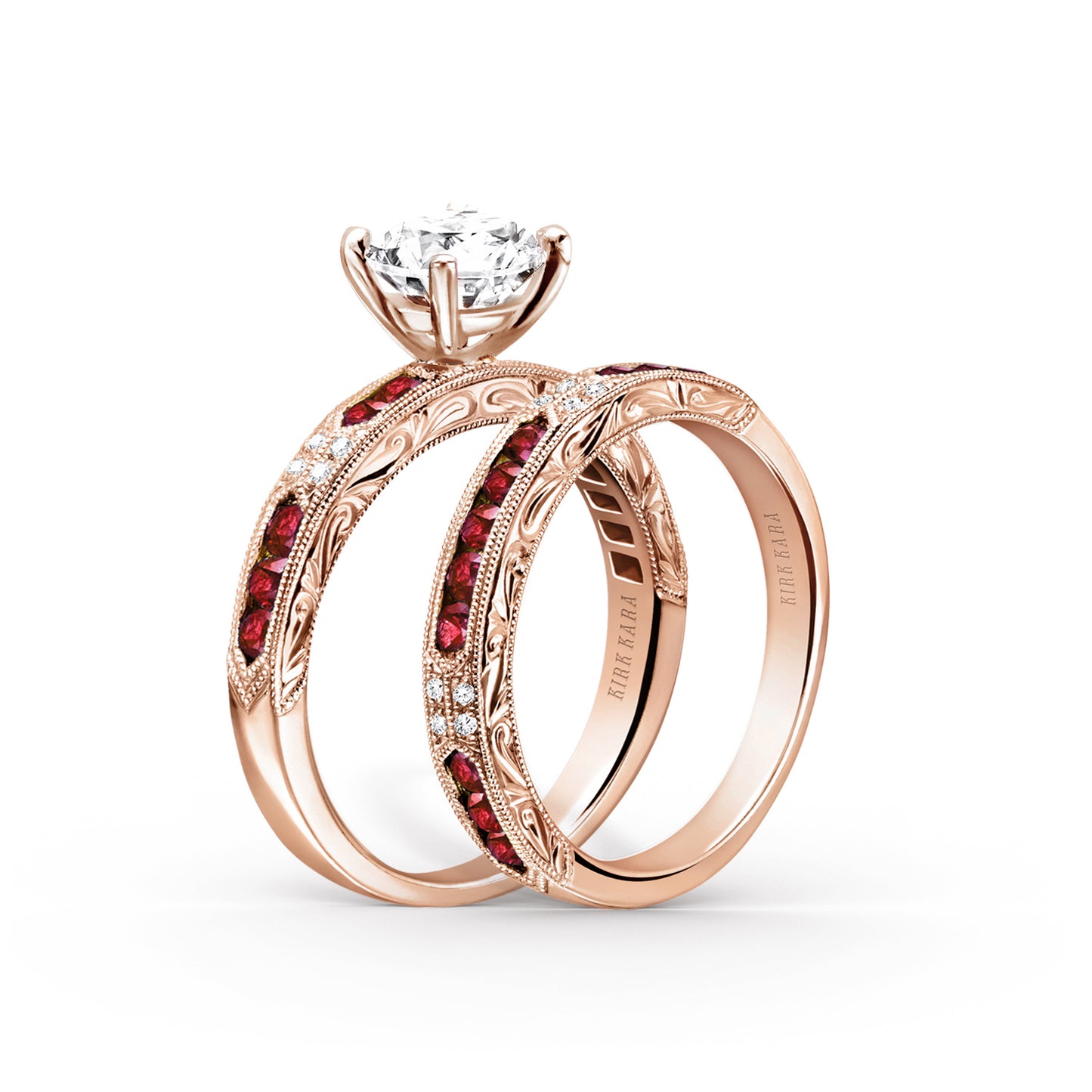 Channel Set Artful Ruby Diamond Wedding Band