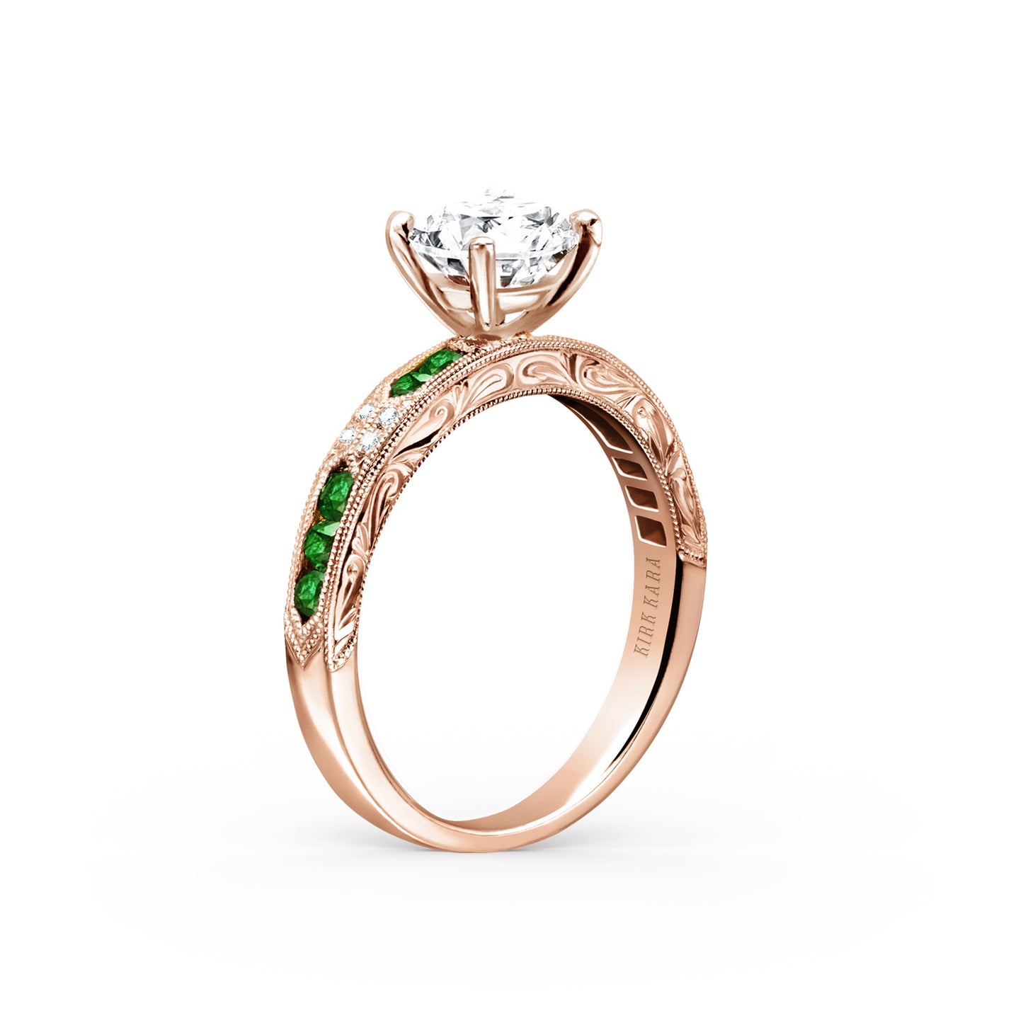 Channel Set Artful Tsavorite Diamond Engagement Ring