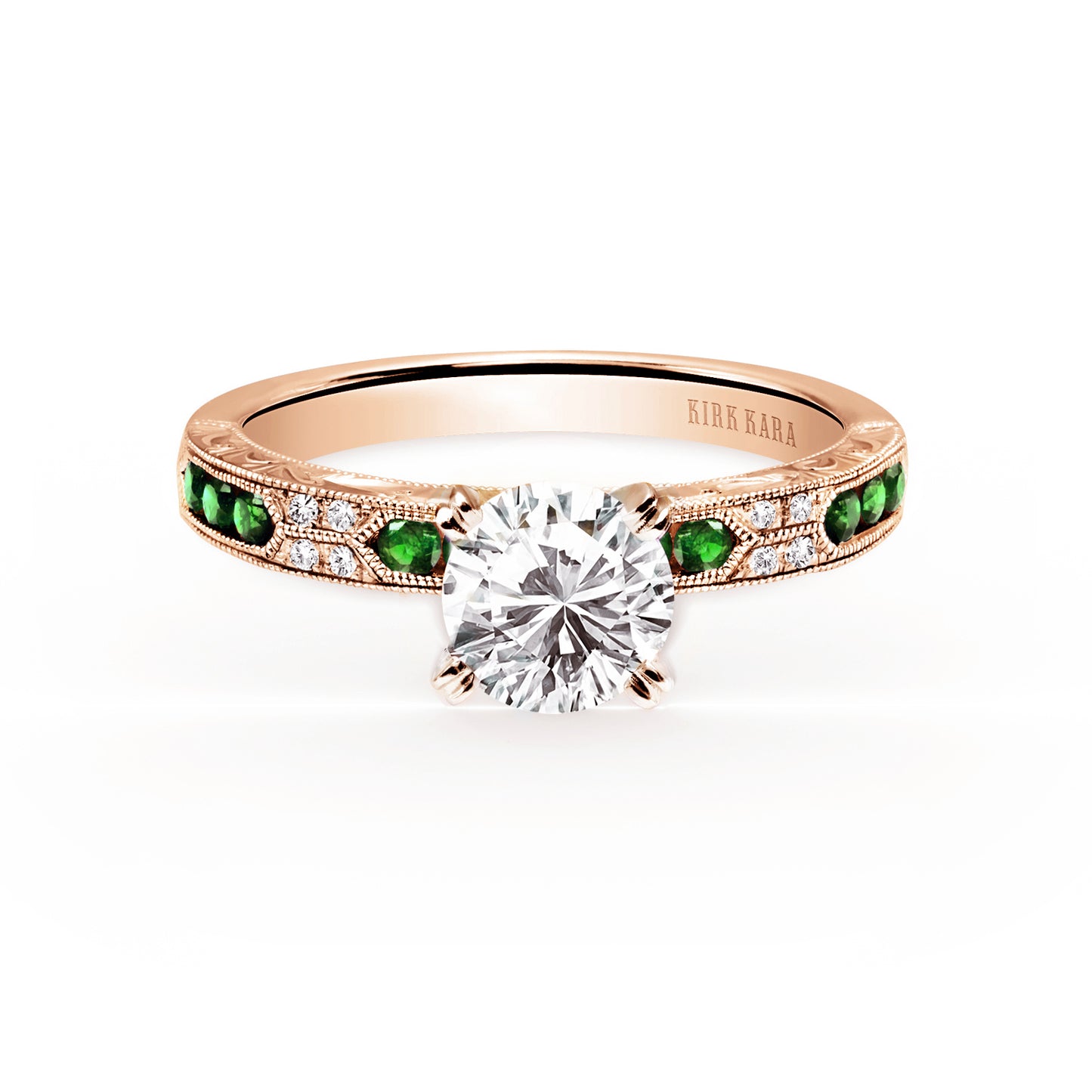 Channel Set Artful Tsavorite Diamond Engagement Ring