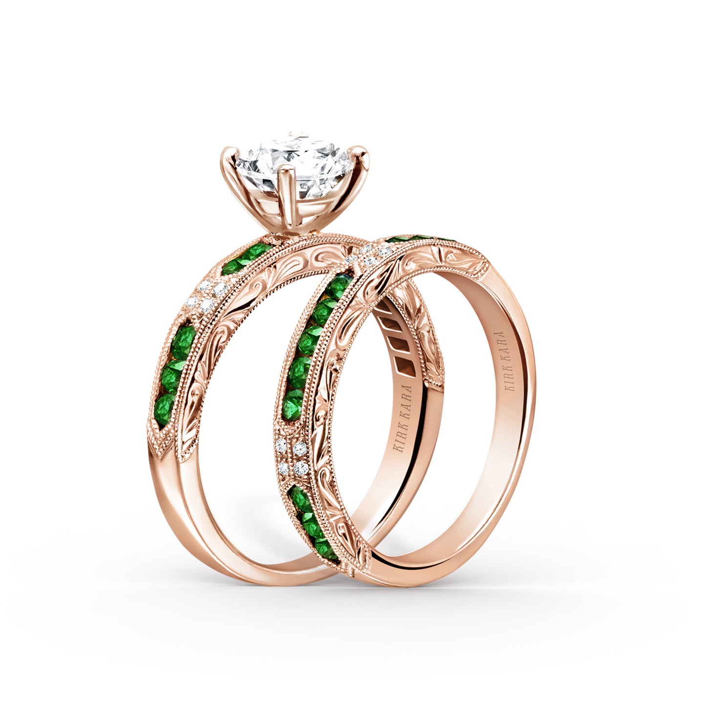 Channel Set Artful Tsavorite Diamond Engagement Ring