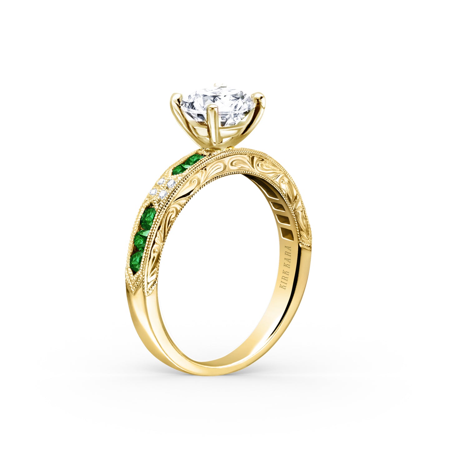 Channel Set Artful Tsavorite Diamond Engagement Ring