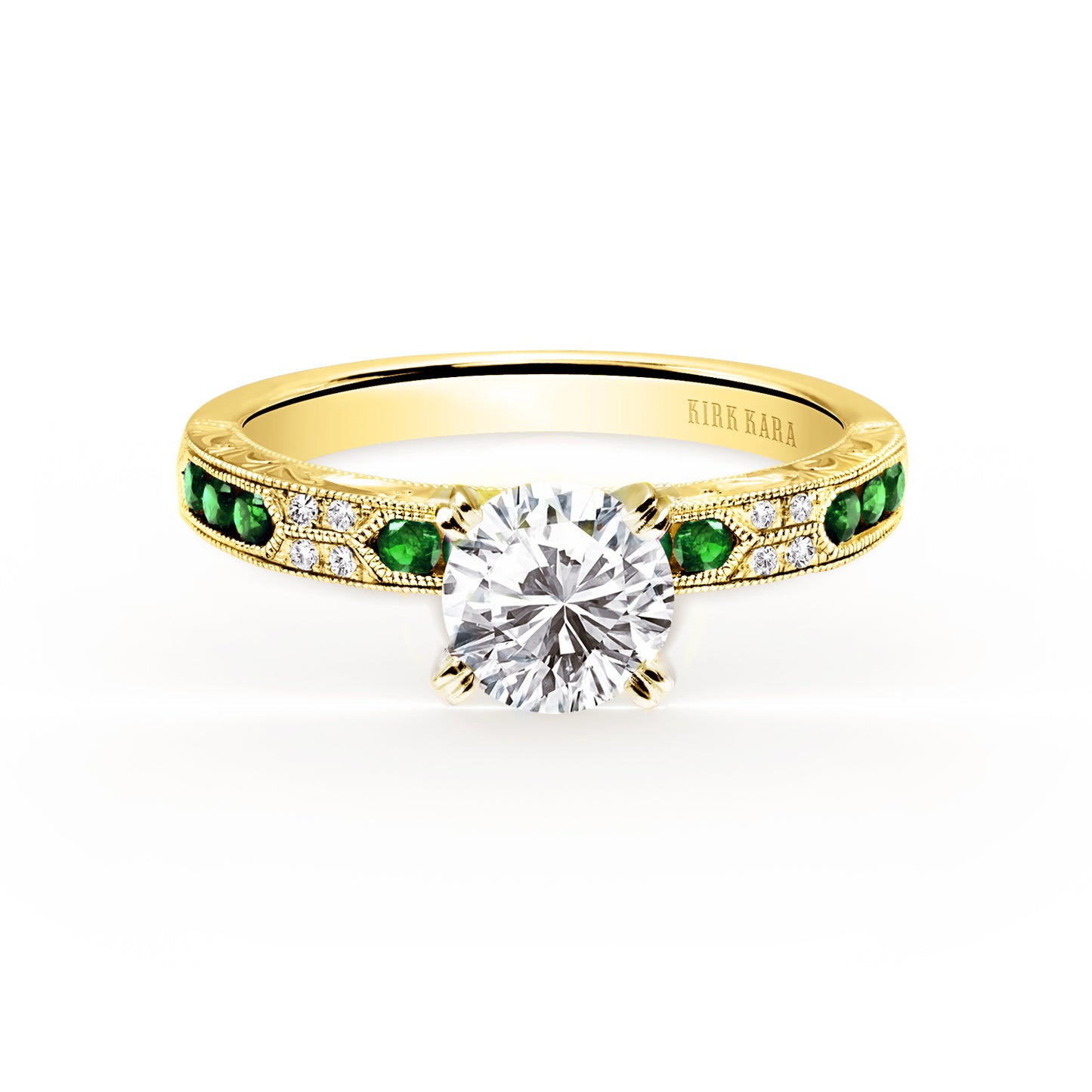 Channel Set Artful Tsavorite Diamond Engagement Ring