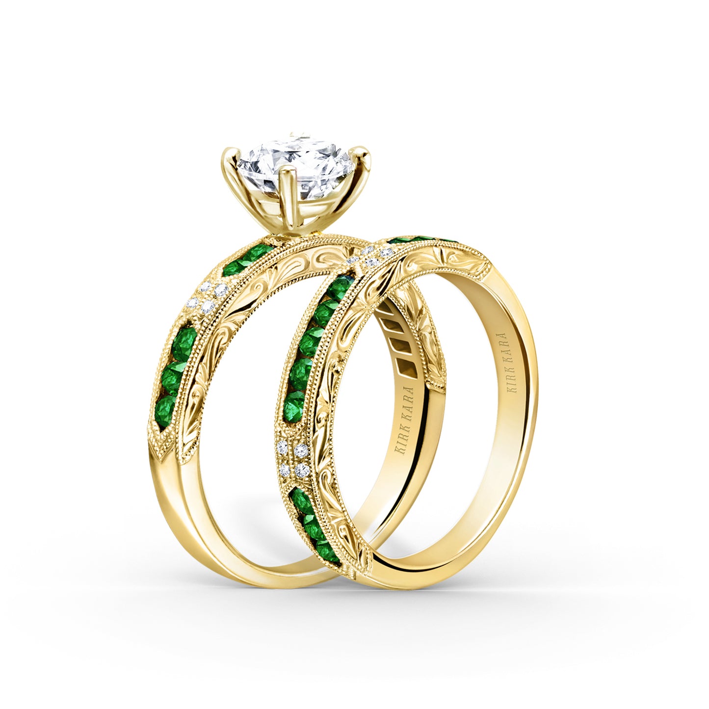 Channel Set Artful Tsavorite Diamond Wedding Band