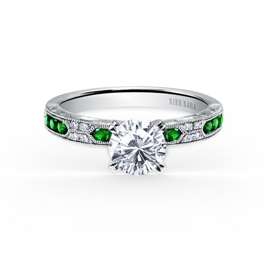 Channel Set Artful Tsavorite Diamond Engagement Ring