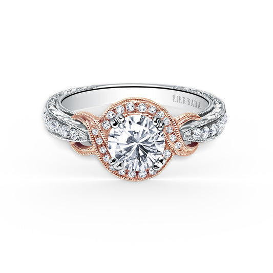 Joyful Twist Halo Diamond Engagement Ring