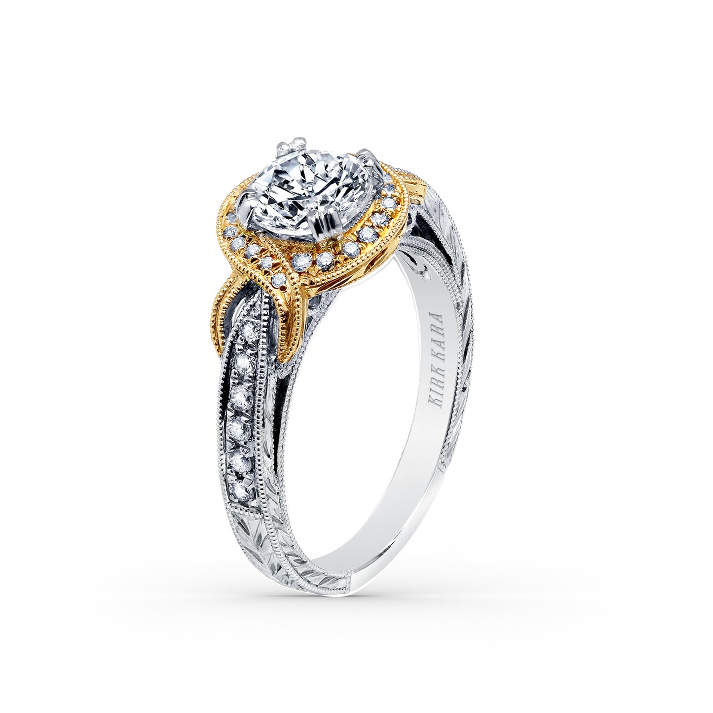 Joyful Twist Halo Diamond Engagement Ring