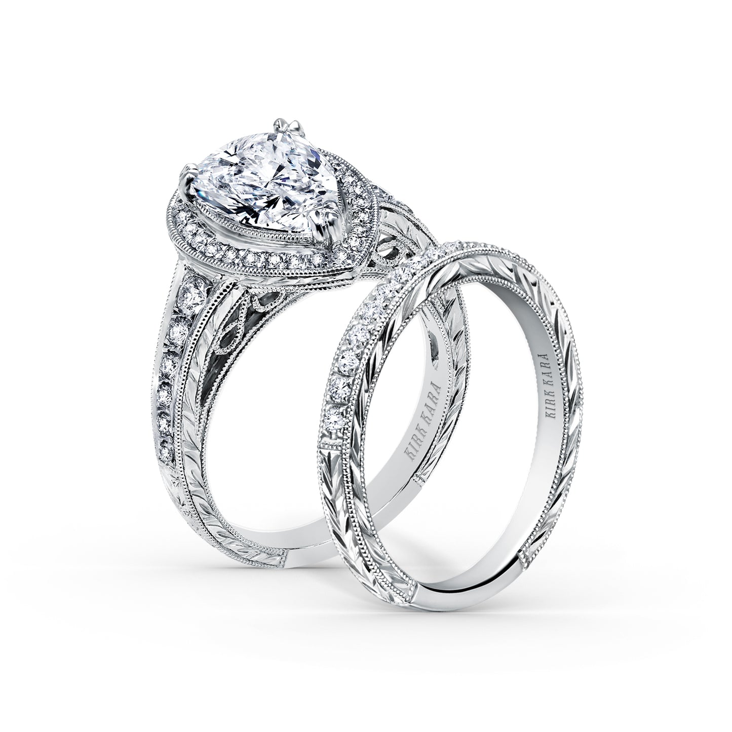 Elegant Pear Halo Diamond Engagement Ring