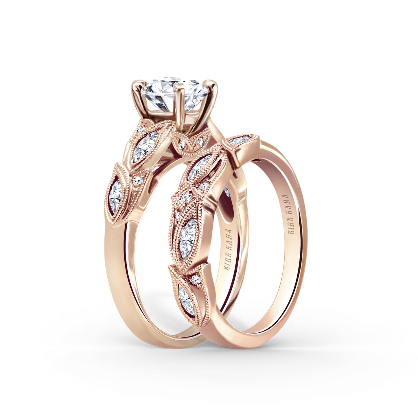 Botanical Floral Marquise Diamond Engagement Ring