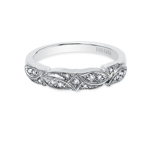 Pavé Leaf Floral Diamond Wedding Band