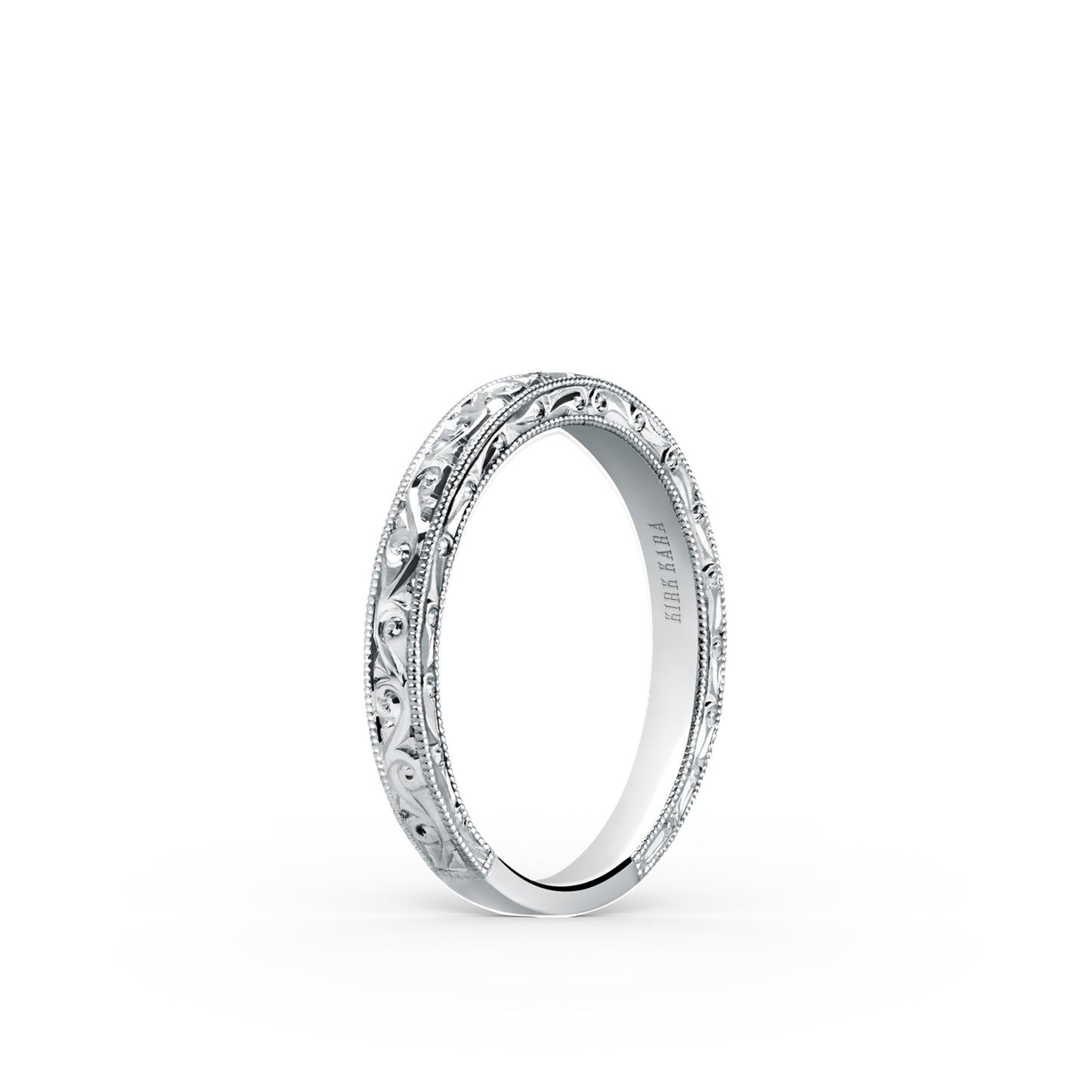 Scroll Engraved Milgrain Timeless Wedding Band