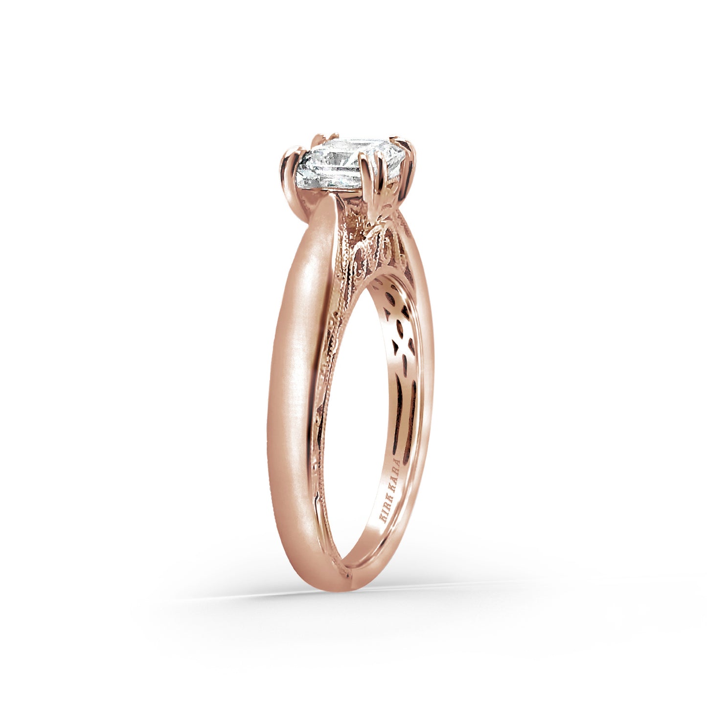 Filigree Solitaire Diamond Engagement Ring