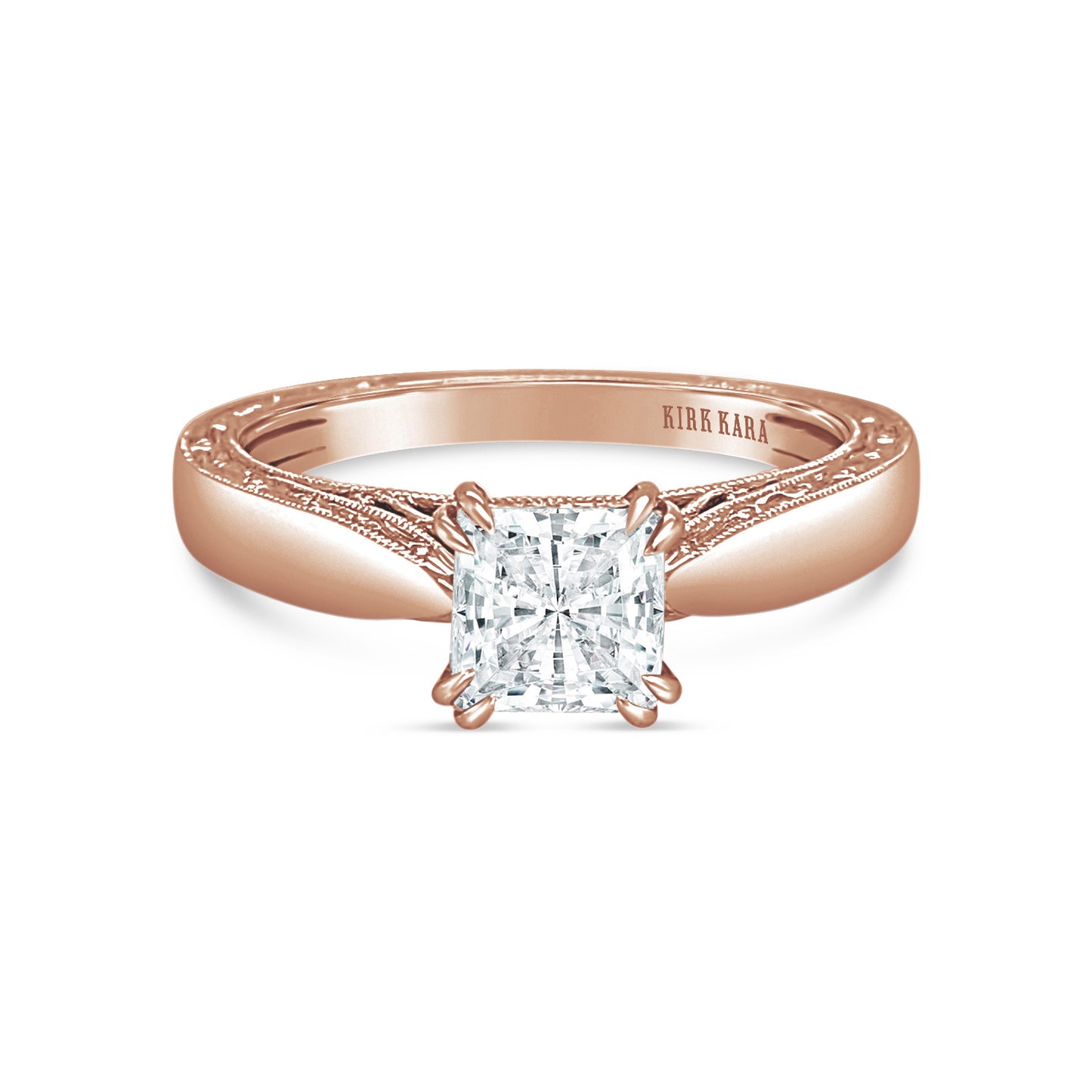 Filigree Solitaire Diamond Engagement Ring