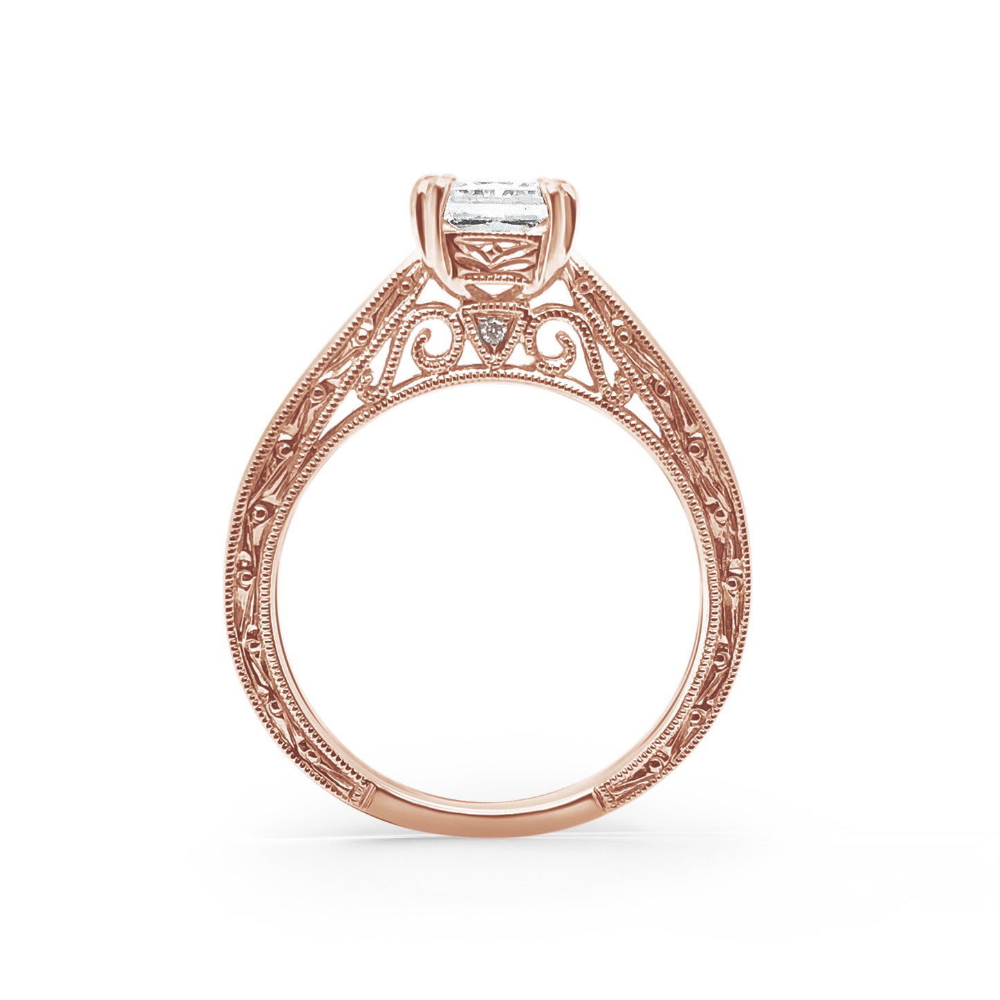 Filigree Solitaire Diamond Engagement Ring