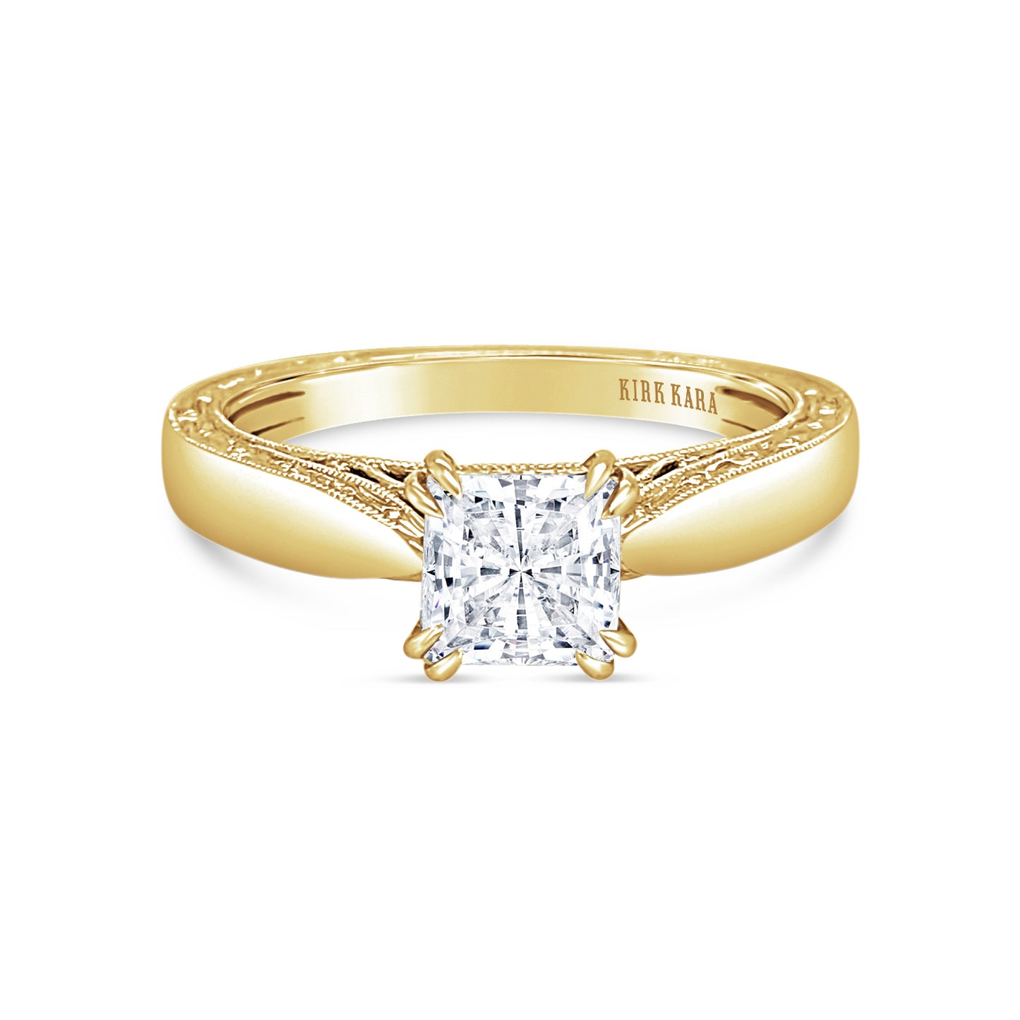 Filigree Solitaire Diamond Engagement Ring