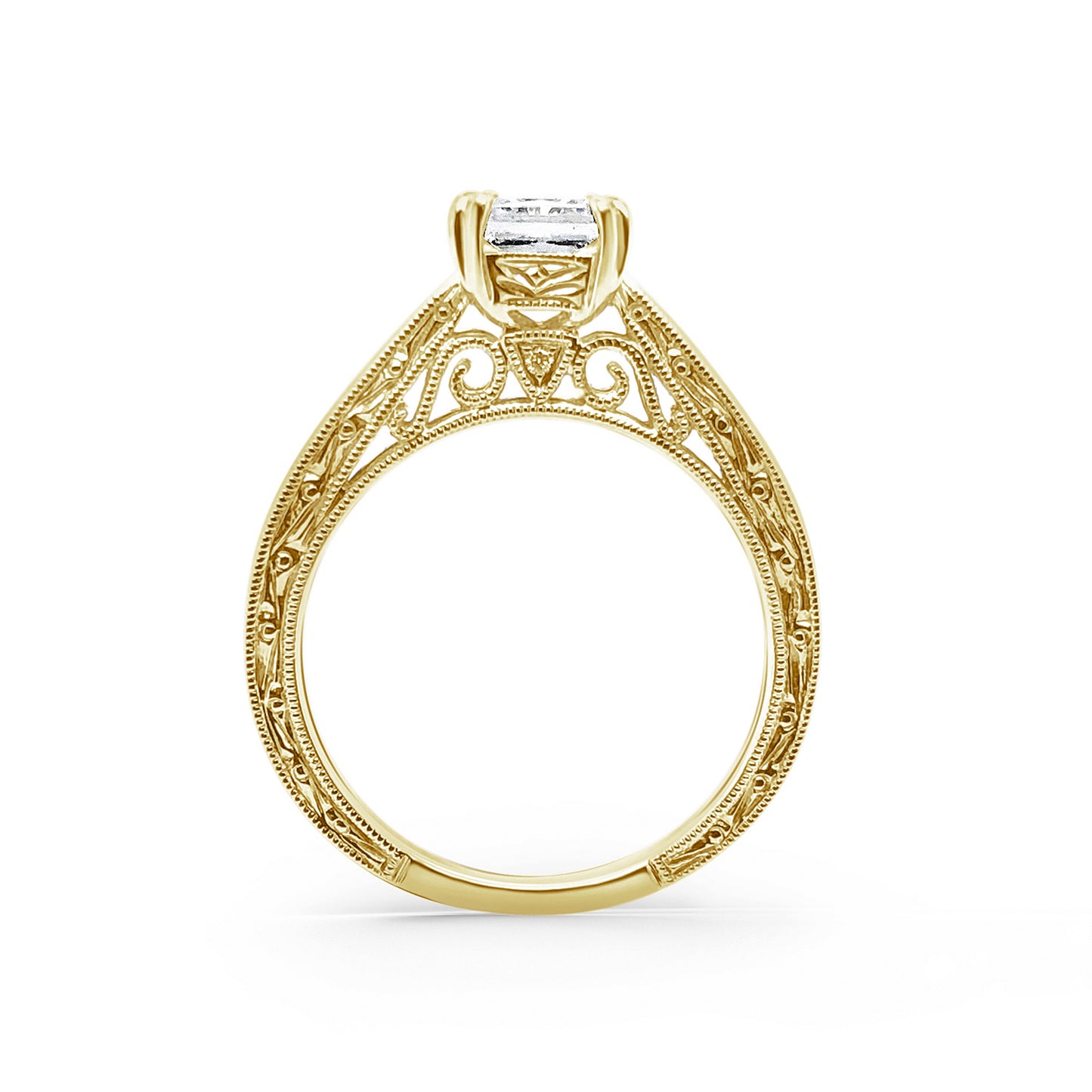 Filigree Solitaire Diamond Engagement Ring