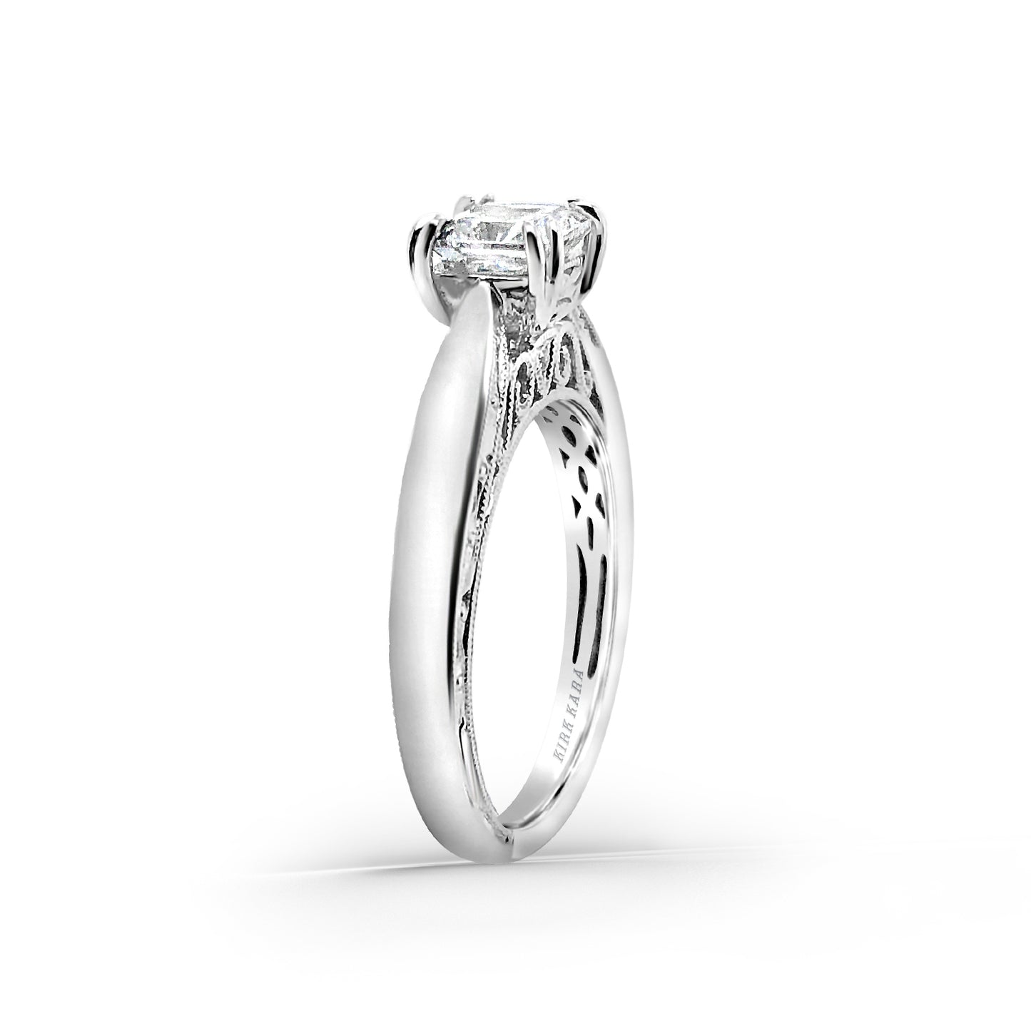 Filigree Solitaire Diamond Engagement Ring