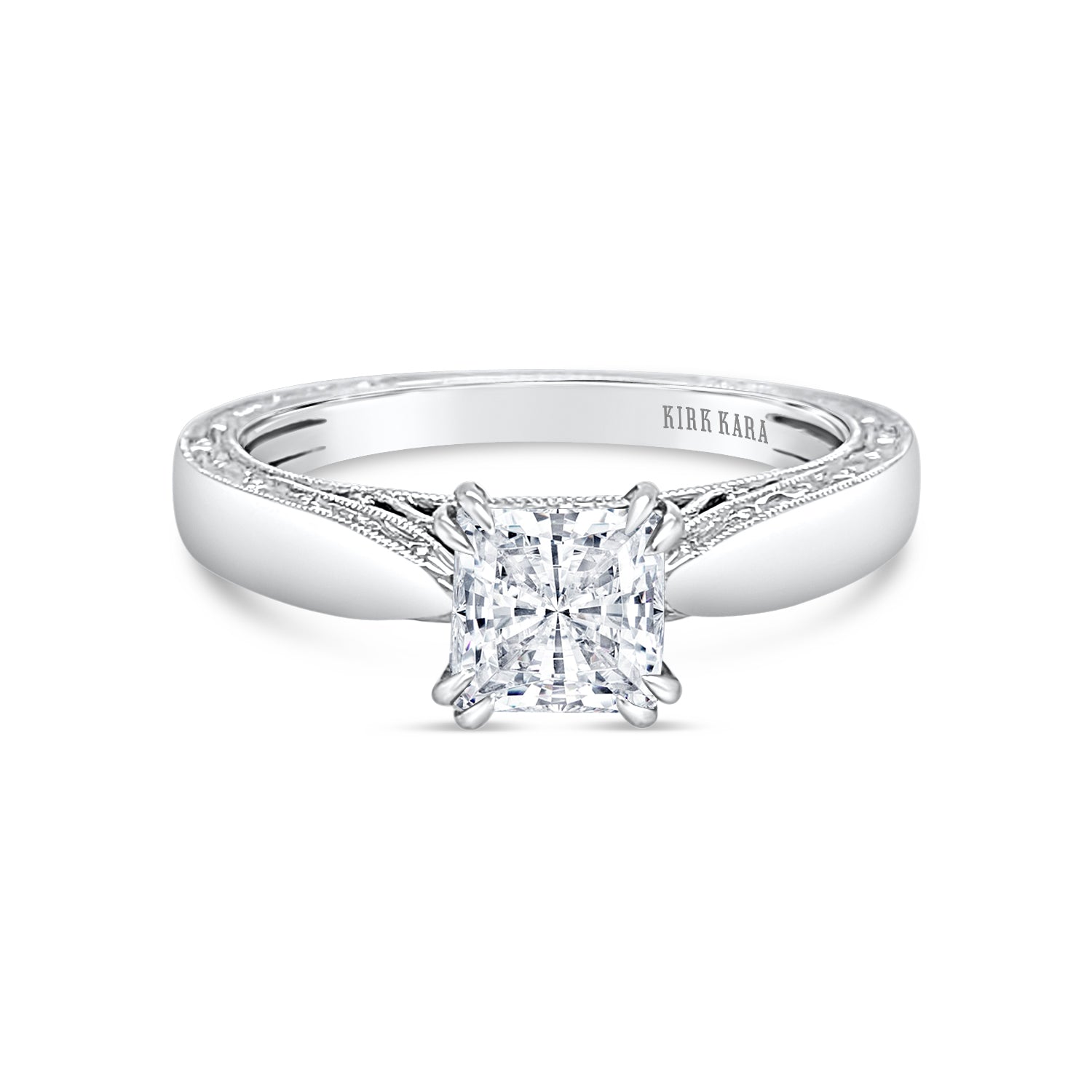 7.5 Ctw Solitaire Princess-Cut Engagement Ring In 18K Gold