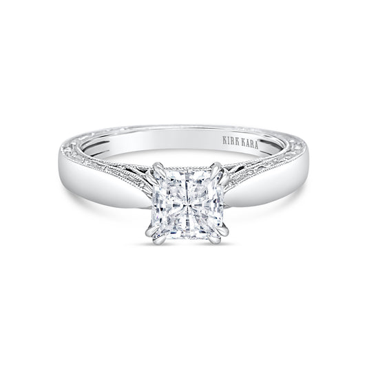 Filigree Solitaire Diamond Engagement Ring