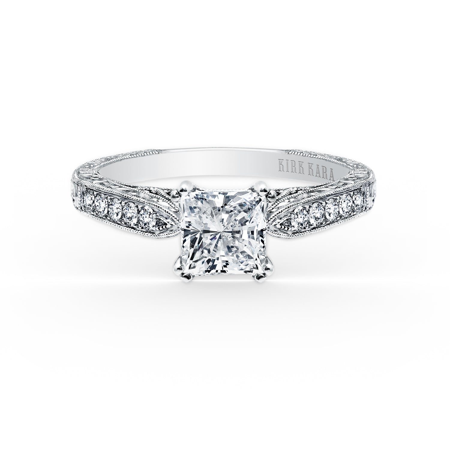 Kirk Kara Pirouetta Princess Cut Two-Tone Halo Diamond