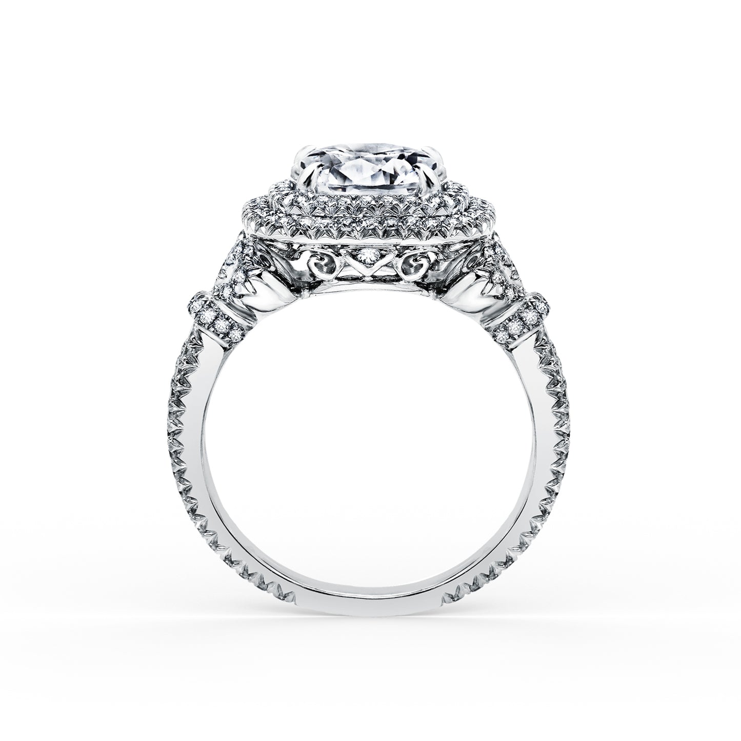 Prong Set Double Halo Diamond Engagement Ring