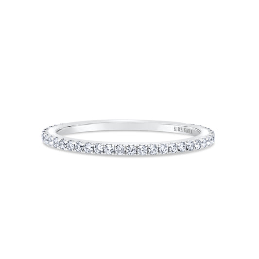 Simple Prong Set Stackable Diamond Wedding Band